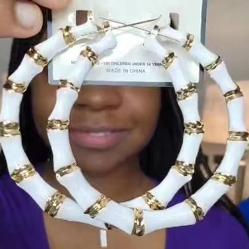 Женские серьги-кольца из бамбука gsell, большие металлические серьги в стиле хип-хоп разных цветов, летние ювелирные украшения