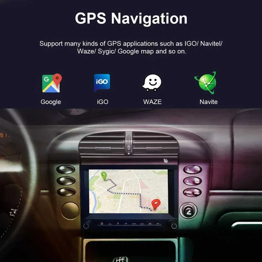 Grey 720P Auto Android 14 For Porsche Cayman 911 987 Boxster 997 CarPlay Car Radio GPS Multimedia Navigation 4GB Bluetooth Wifi - Image 5
