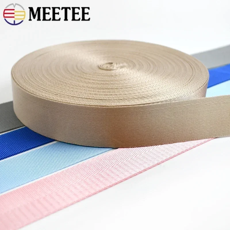 8M Meetee 20-50mm Nylon Webbing Band Bag Strap Pet Collar Ribbon Backpack Belt Clothes Decor Binding Tape DIY Sewing Accessory