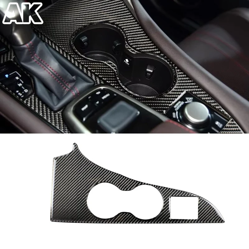 For Lexus RX300 RX270 RX200T RX450h 2016-2019 Soft Carbon Fiber Car Interior Console Water Cup Panel Cover Trim Decor Sticker