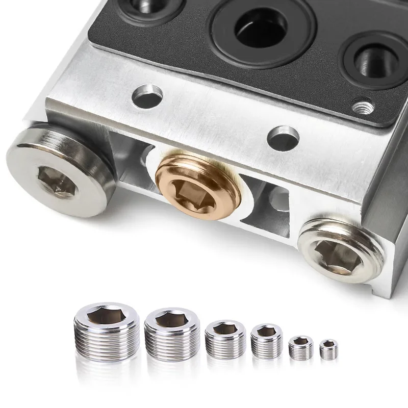 2pcs BD End Stop Hex Socket Plug Kit Air Hose Fitting Pneumatic Connection Screw Male Thread Connector Repair BD1/2 3/8 1/4 1/8