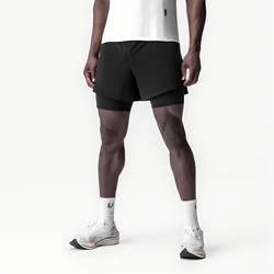 Sports fitness shorts quick drying Double-decker outdoor running shorts summer fashion casual woven shorts men Basketball pants