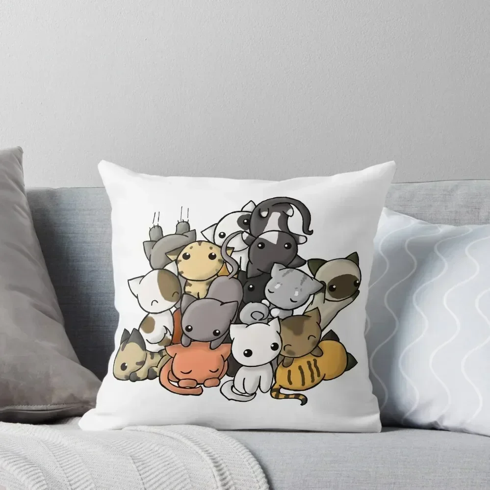 

Pile of Kitties Throw Pillow pillows decor home Decorative pillowcase autumn pillowcase Decorative pillow case pillow