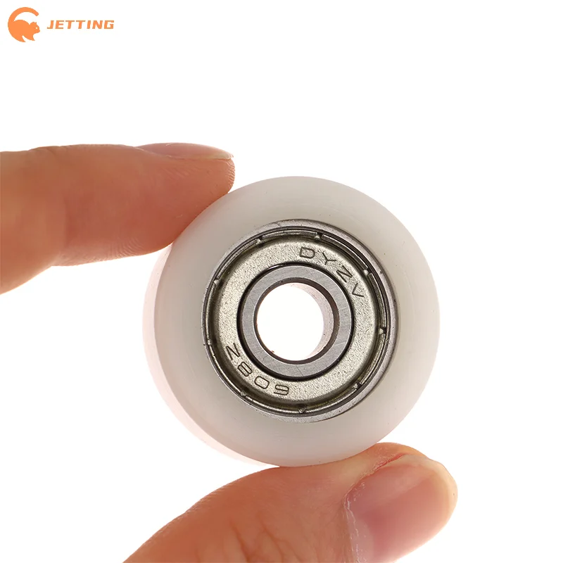 (New) 2/5/10Pcs 608 ZZ 8*30*10mm POM Nylon Round Type Roller Wheel POM Wrapped 608ZZ Bearing Pulley Plastic Wheel Bearing Pulley