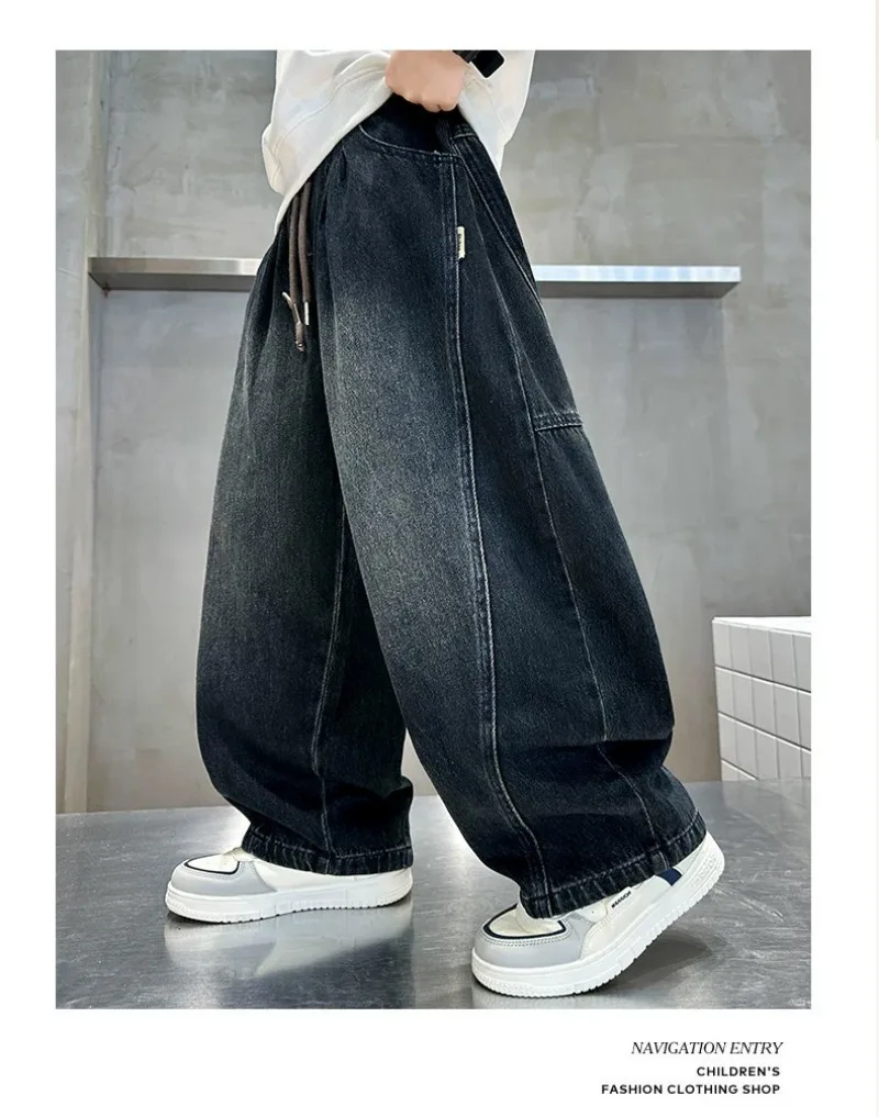 Teenager-Jungen-Jeans UNITIM 2026 Herbst Kinder-Jungen Vielseitige Patchwork-Jeans 4-14 Jahre Junge Jungen Schicke Gerade Hosen – Detail 24