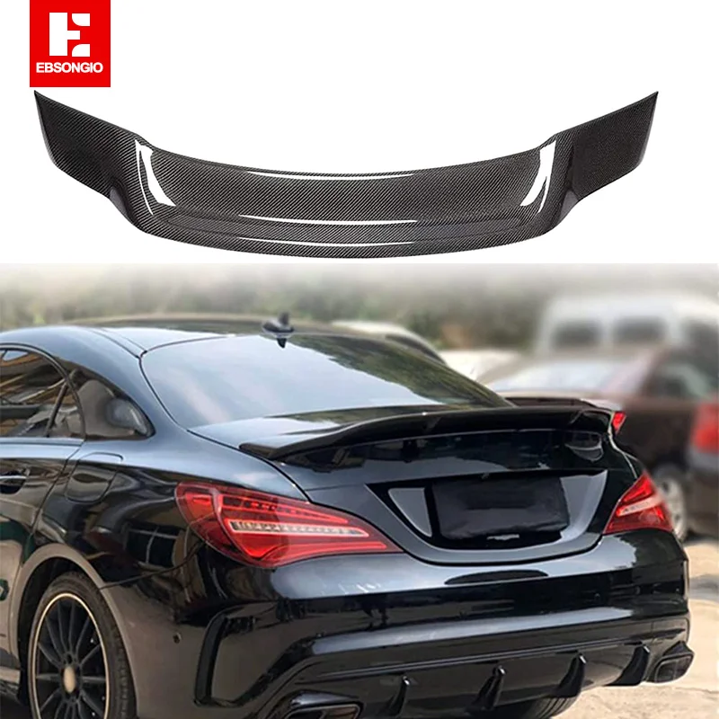 For 2014-2019 Mercedes Benz W117 C117 CLA250 CLA200 CLA180 CLA45 AMG Real Carbon Fiber Rear Sport Lid Spoiler Wing R Style