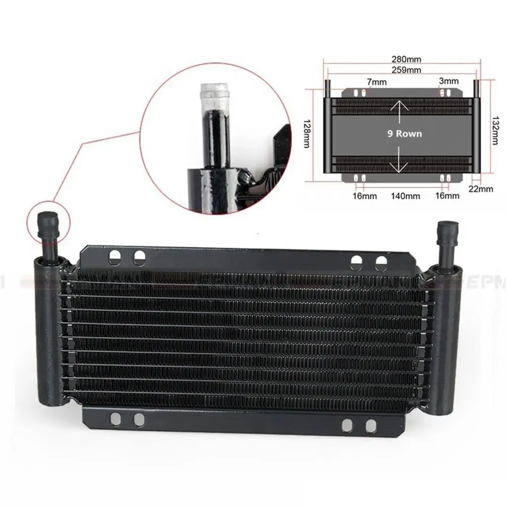 

Aluminum Alloy Engine Mount Oil Cooler Kit Inline Oil Cooler Heavy Duty Transmission Oil Cooler for Diesel Cooler Needs