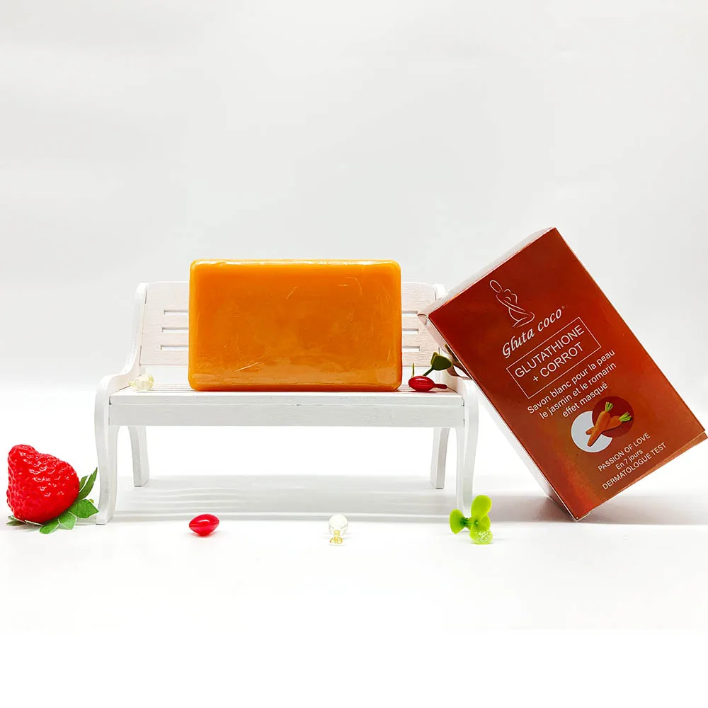 Whitening Glutathion +24K Gold Bar Soap with Vitamines C Whitening in 7day Make Women Snow Skin White Carrot  Soap for Dark skin