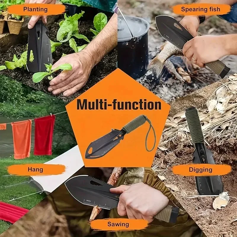 Portable Camping Hiking Shovel Multifunctional Manual Traveling Picnic Shovel Ordnance Survival Outdoor Equipment Gardening Tool