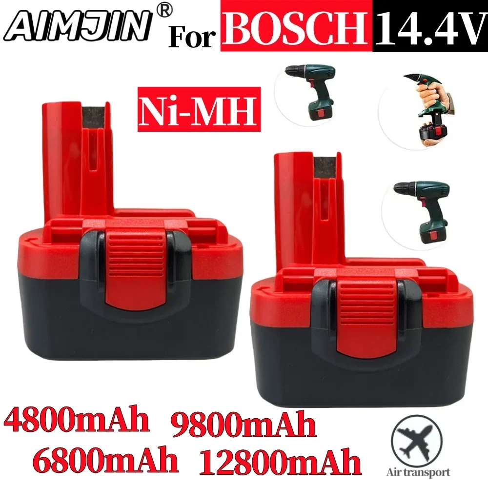 14.4V 4.8Ah-12.8Ah for Bosch BAT038 32614, BAT040, BAT140, PSR 14.4VE-2, GSR 14.4 V, GDS 14.4 V, 35614,BAT041 Battery Power Tool