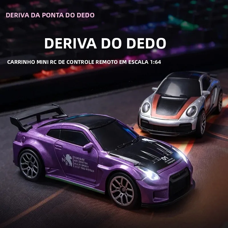 Novidade 2026: Carro RC de Drift em Liga Metálica 1:64, Drift de Alta Velocidade 2WD, Bateria de Longa Duração (60 Minutos), Carrinho de Brinquedo Portátil com Caixa de Presente, Presente Perfeito