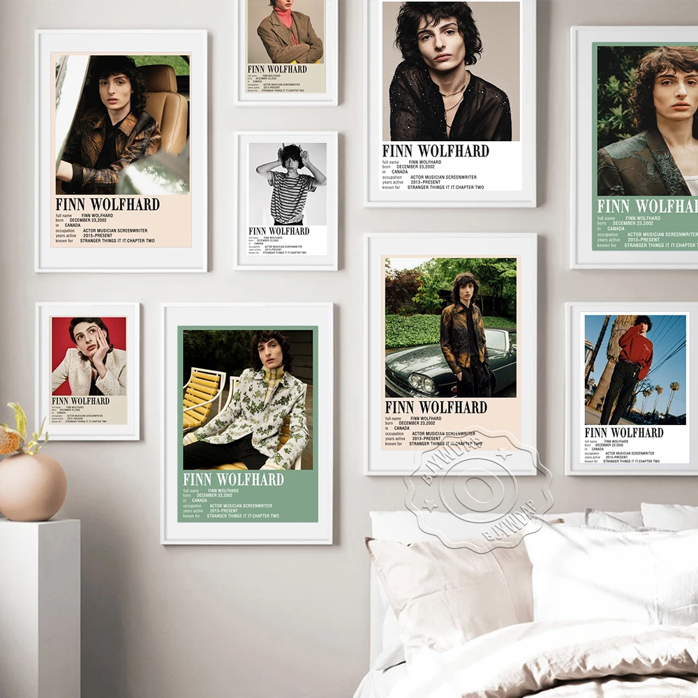 Finn Wolfhard Actor Singer Print Poster Modern Wall Art Pictures Canvas Painting Fans Room Home Decoration