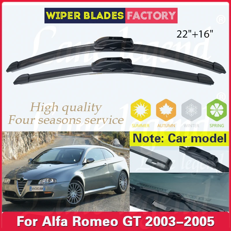 

Car Wiper Blades For Alfa Romeo GT 2003 2004 2005 Windshield Windscreen Front Window Blades 22"+16" Car Accessories