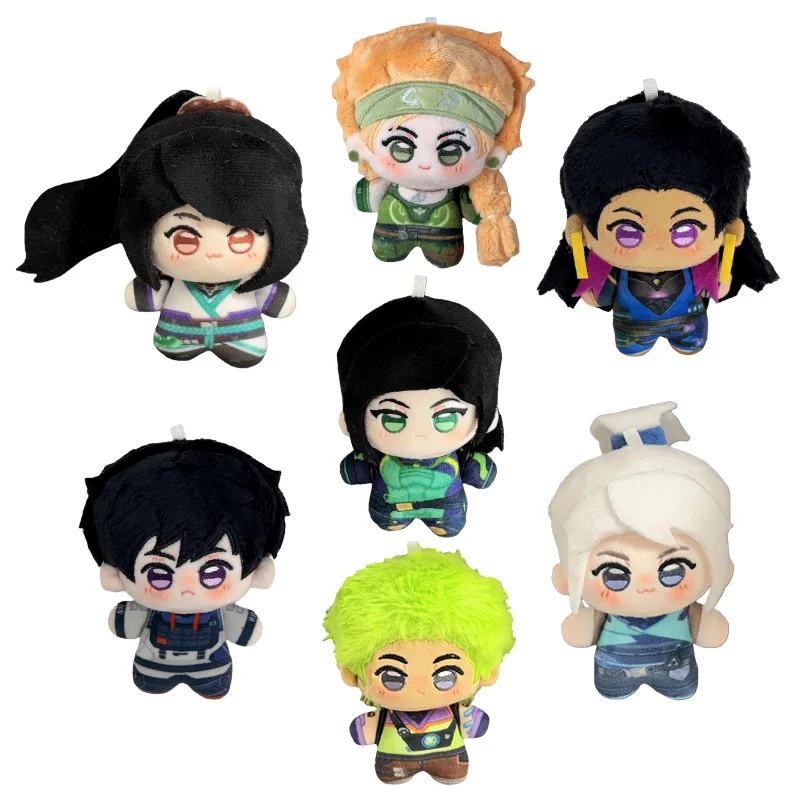 

New 10cm Valorant Cartoon-Shaped Plush Dolls Cartoon Reyna Viper Iso Gekko Pendant Keychain Bag Decoration Boys Girl Gift