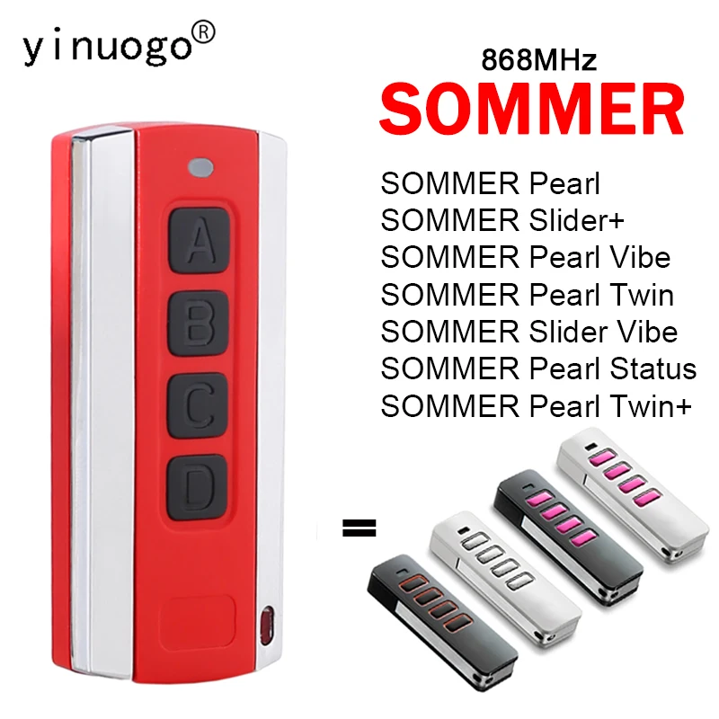 

SOMMER SOMloq2 Pearl 4018 TX55 868 4 Garage Door Remote Control Twin Vibe Status 4018V003 4018V001 4018V020 868MHz Gate Opener