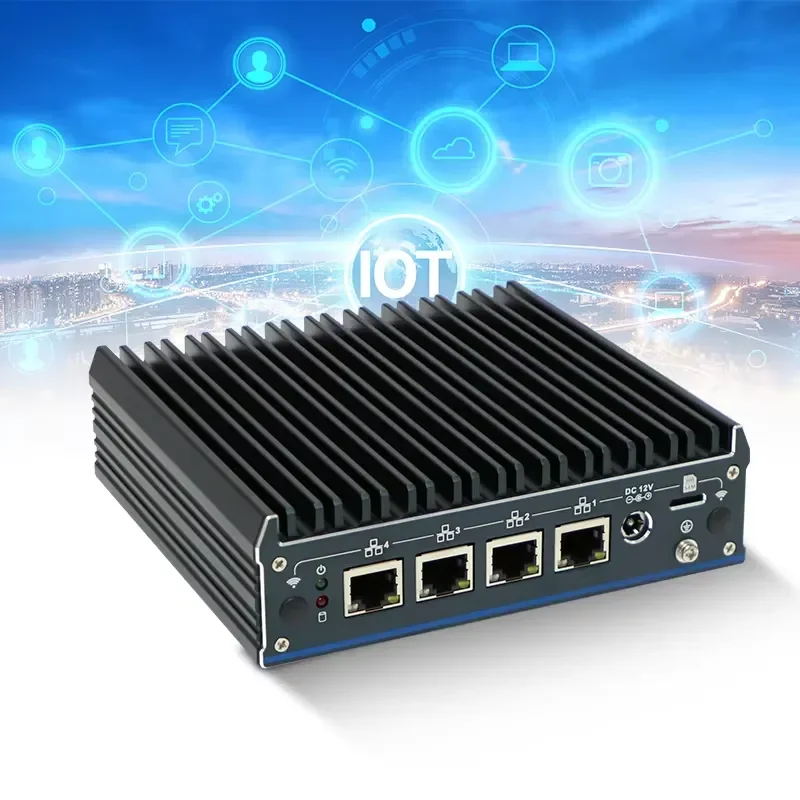 J6412 2.5G Mini PC Fanless Quad-Core Network Appliance 4 NIC Gigabit Ethernet I225AT Soft Router PFsense Firewall Stock