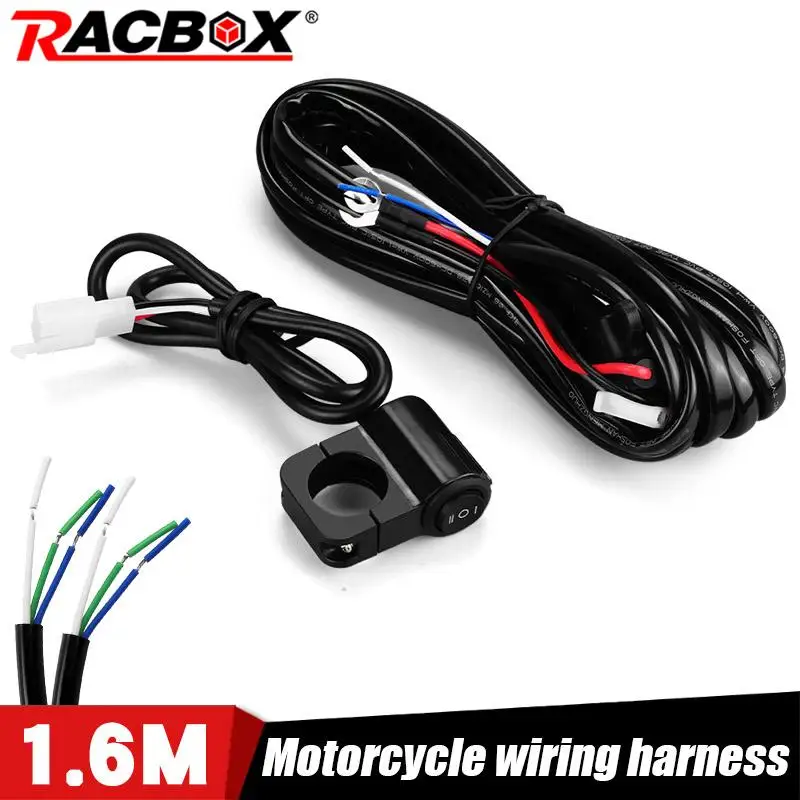 1.6M/2.2M Motorcycle Wiring Harness Relay Switch Motorbike LED Spotlight Fog Light Electric On Off Switch Cable Wiring 12V 40A