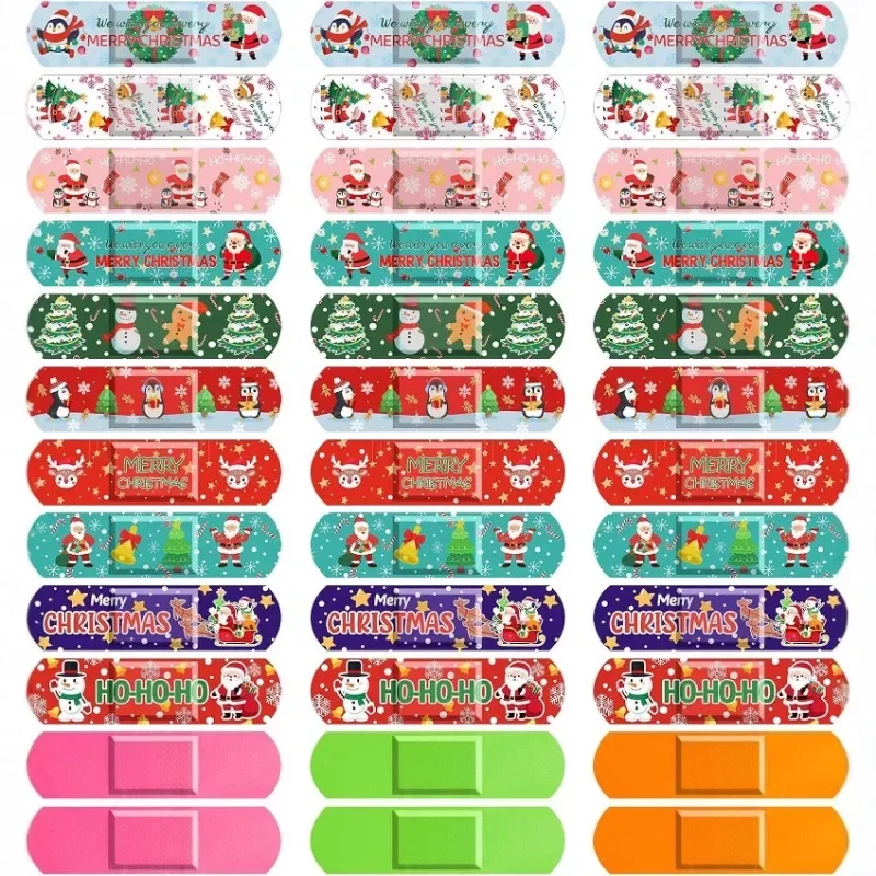 50pcs/set Cartoon Band Aid Christmas Style Plaster Kawaii Cute PE Patch for Wound Dressing Adhesive Bandages Woundplast