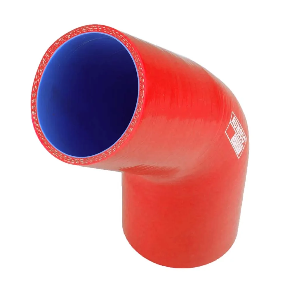 Runsco ID 38/45/51/57/60/63/70/76/80/83/89/102mm  Silicone Turbo Intake Pipe 45° Silicone Elbow Hose Color Red