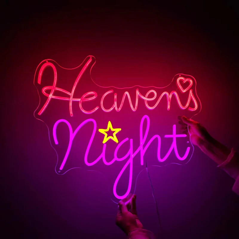 Custom Neon Sign Heaven's Night LED Neon Light Room Wall Art Decor Game Room Personalized Gift Bedroom Wall Decor For Christmas