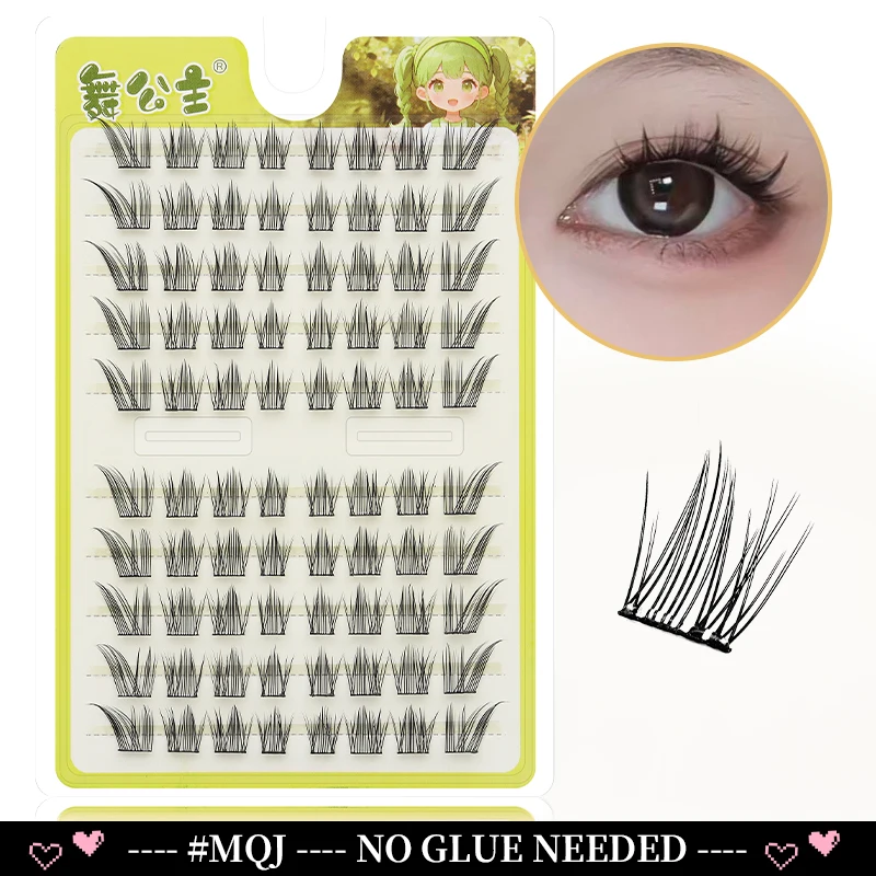 DINGSEN 10 Reihen Selbstklebende Einzelwimpern Ohne Klebstoff DIY Wimpernverlängerung Cluster Handgefertigte Wimpern Natürliche Wimpern – Detail 8