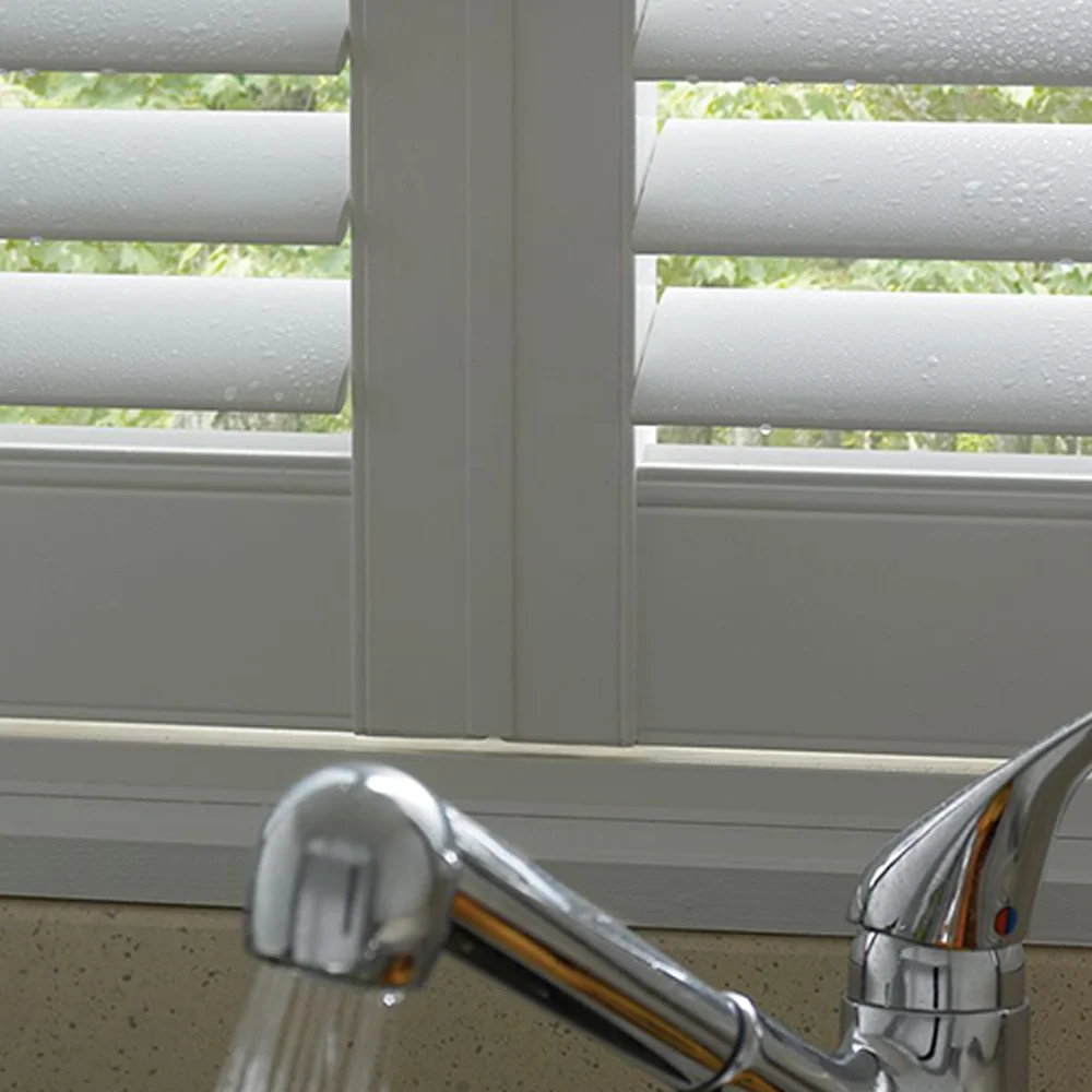 Durable Design Pvc Window Plastic Blade Plantation Shutter windows Blinds Shades Roller Shutters view 2
