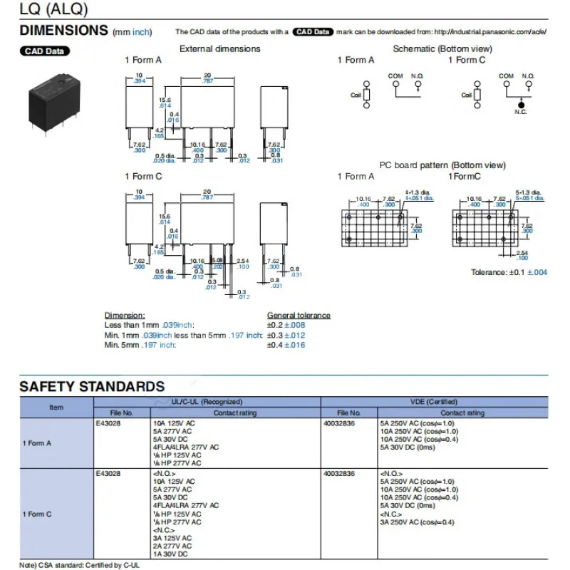5 قطع/مجموعة ALQ105 ALQ112 ALQ124 5Pin 1 شكل C ALQ305 ALQ312 ALQ324 4Pin 1 شكل A مرحلات الطاقة 5V 12V 24V DC 10A