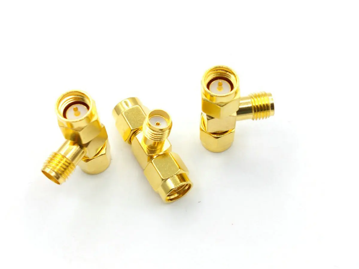 Imagem -05 - Coaxial Sma Fêmea ao Conector Coaxial Masculino Duplo de Sma t rf Triplo 50 Peças rf