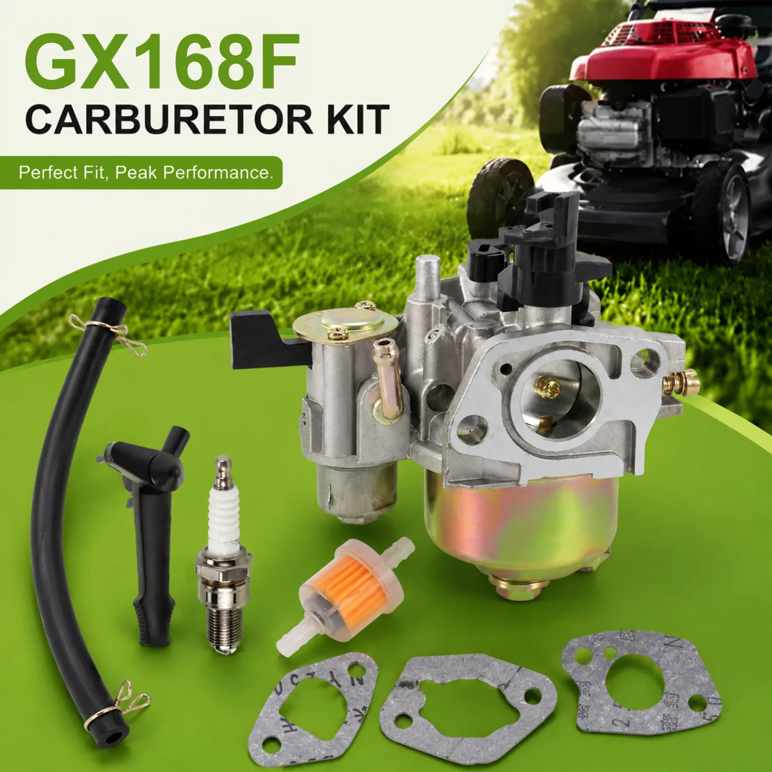 GX160 Carburetor Kit For Predator 212cc 6.5HP 7HP OHV Engine Replaces 68121 69727 68120 69730 With Spark Plug Gas Go Kart Parts