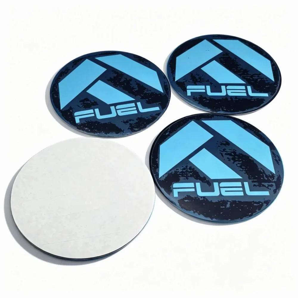 4pcs Fuel Logo Emblem Badge 53MM 60MM 65MM 70MM 80MM Car Wheel Center Caps Stickers Rim Hub Dust Cap Cover Car Accessories