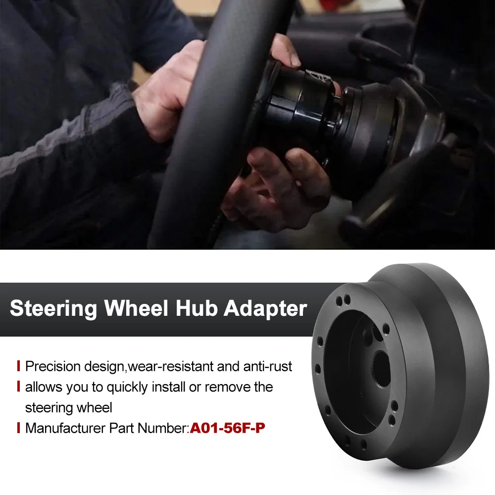 

Black 5 / 6 Hole Steering Wheel Hub Adapter 70mm 2.75" PCD For GM Chevrolet Chevy Vans Flaming River Ididit Jeep Cadillac Dodge