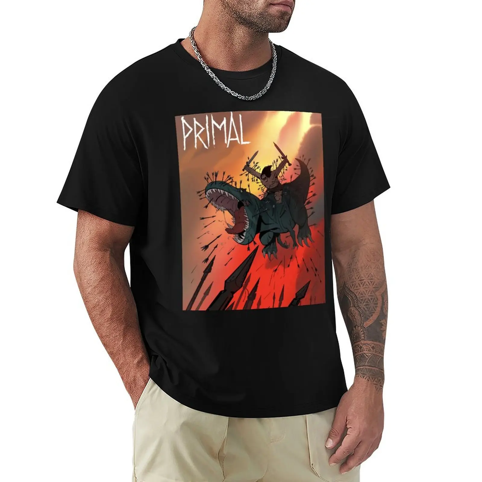 Primal Animated Tv Series T-Shirt Casual Street Style Short Sleeve Tee