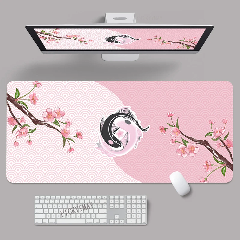 Fish Taichi  Large Mouse Pad 100x50cm Big Computer Mousepads Gaming Mousepad Big Keyboard Mat Gamer Mouse Pads Desk Mats