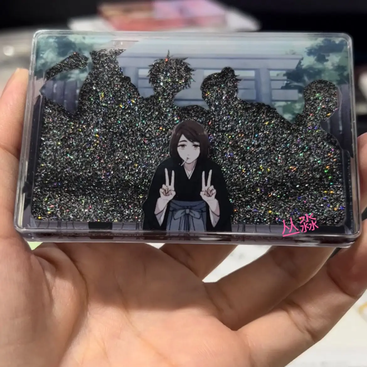 Jujutsu Kaisen Gojo Satoru Flowing Sand Mahjong Custom Picture Merchandise, Same Style as Liu Ma Blogger, Custom Acrylic Stand view 2