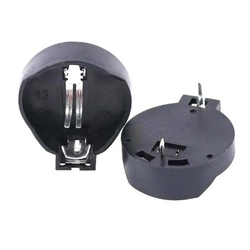 

10PCS CR2032 Battery Holder Coin Cell Holder Box Case Socket Cr2032 With 2 Pins 3V Black Mounting Lead Need Solder