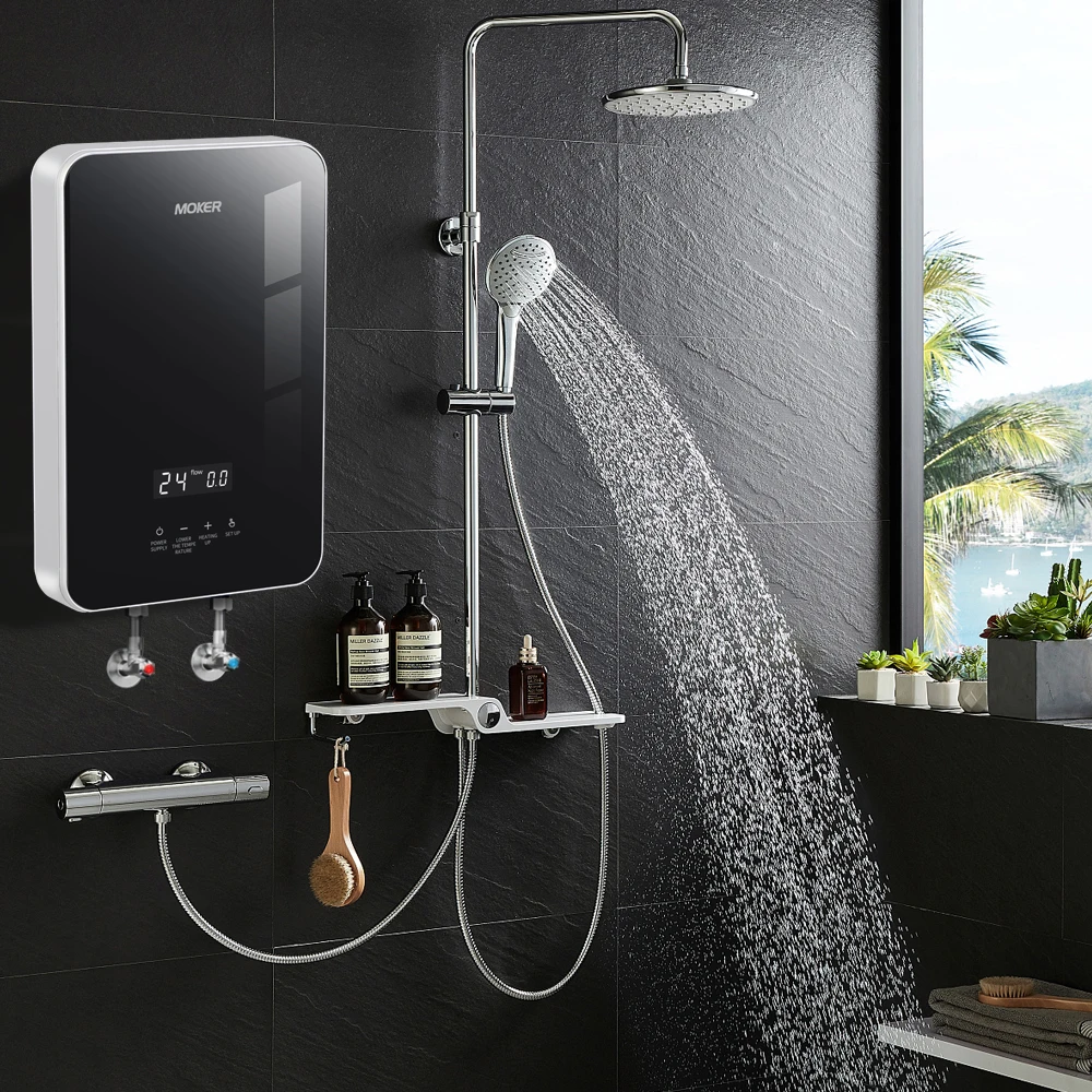 

Wholesale Portable Electric Water Heater 220v 8800W Instant Tankless Shower LED Display Plastic RV Ready Household Outdoor