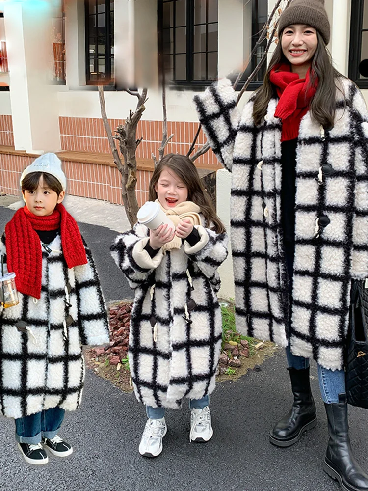 Parent-child Clothing Mother and Daughter Clothing New Girls Autumn and Winter Clothing Lamb Velvet Korean Style Coat Winter