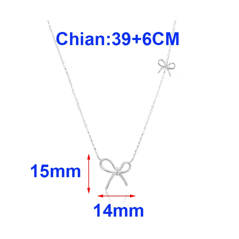 Real 925 Sterling Silver Hollow Bowknot Choker Necklace For Women Party Classic Fine Jewelry Advanced Accessories