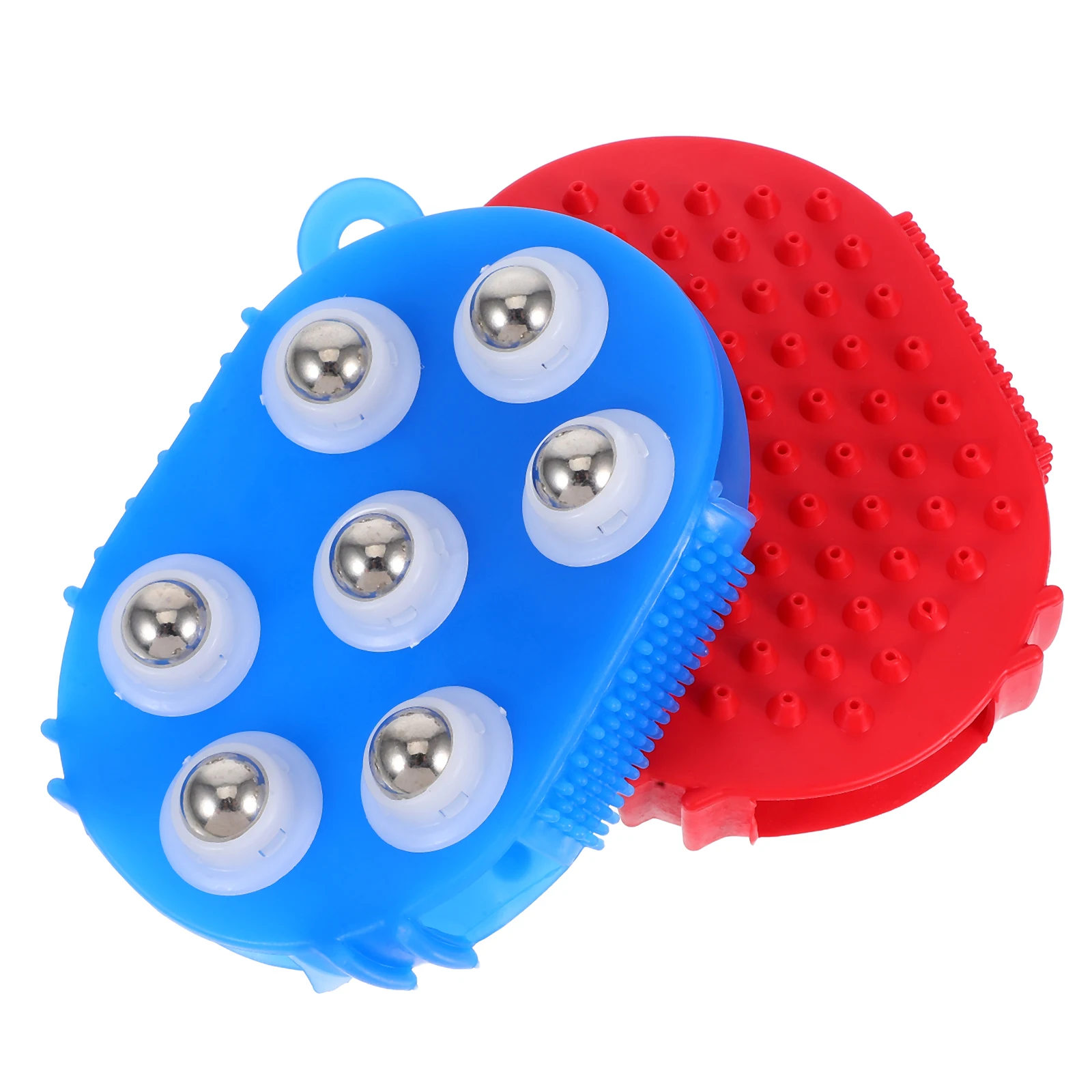 

2pcs PVC Manual Roller Massage Tool Set Small Manual Massager Set Roller Legs Shower Scalp Back Neck Neck Massager Tool