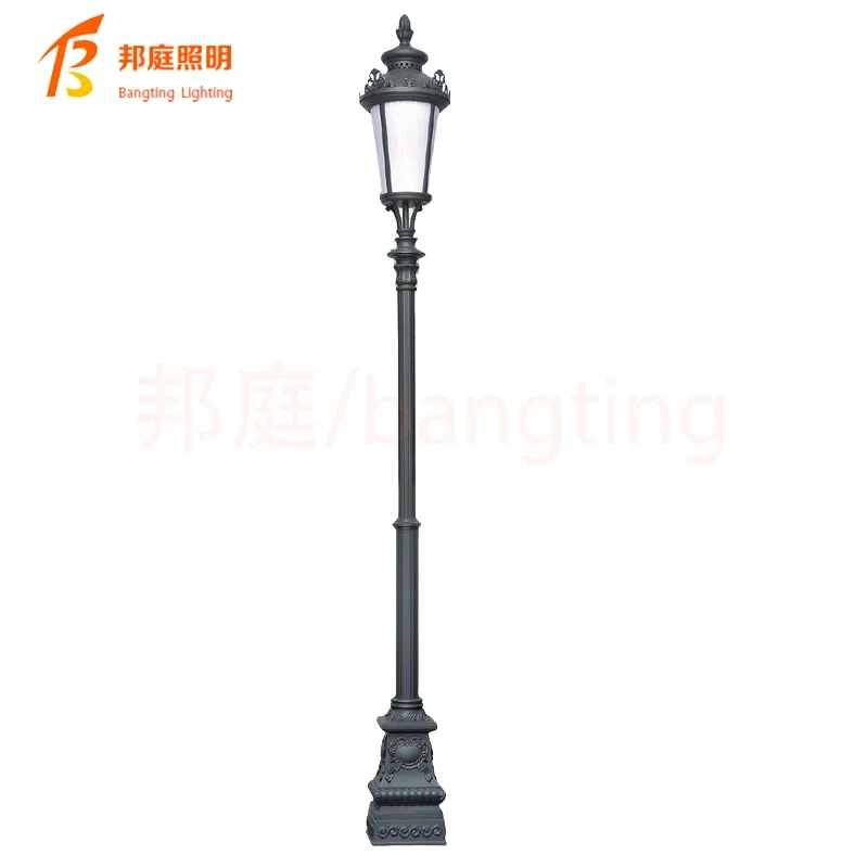 Outdoor Retro European Style Garden Lamp And Poles Aluminum Waterproof Led Garden Light Post Street Walkway Lamps