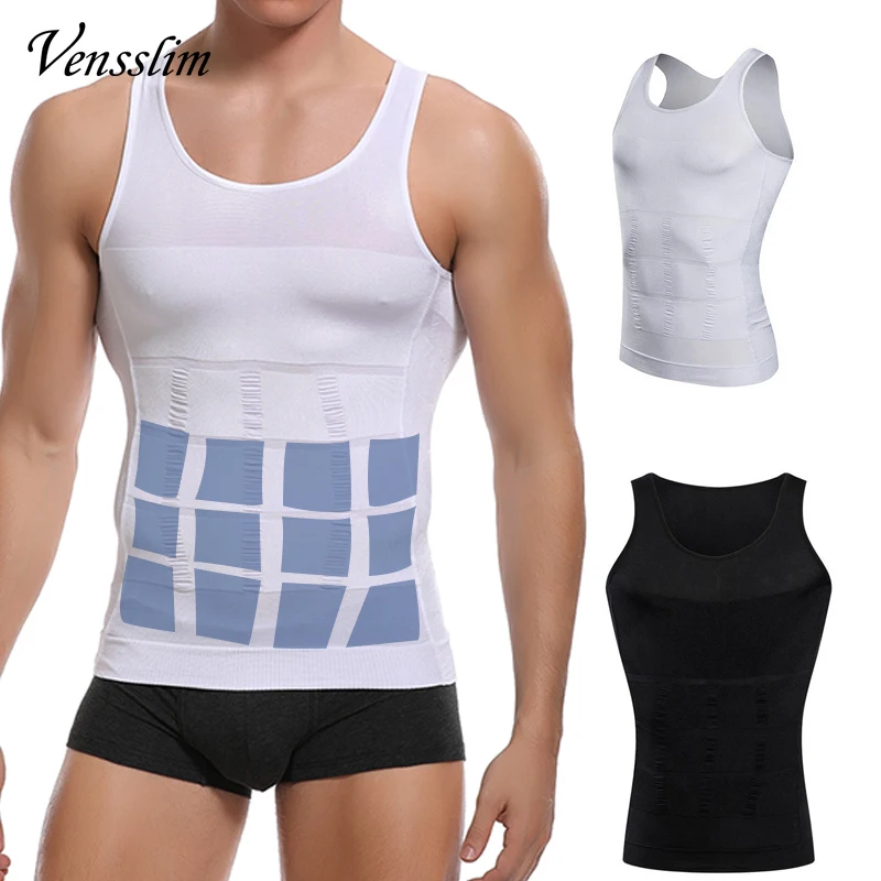 Vensslim Men Slimming Body Shaper Shapewear Corset Vest Shirt Compression Abdomen Tummy Belly Control Waist Cincher Underwear