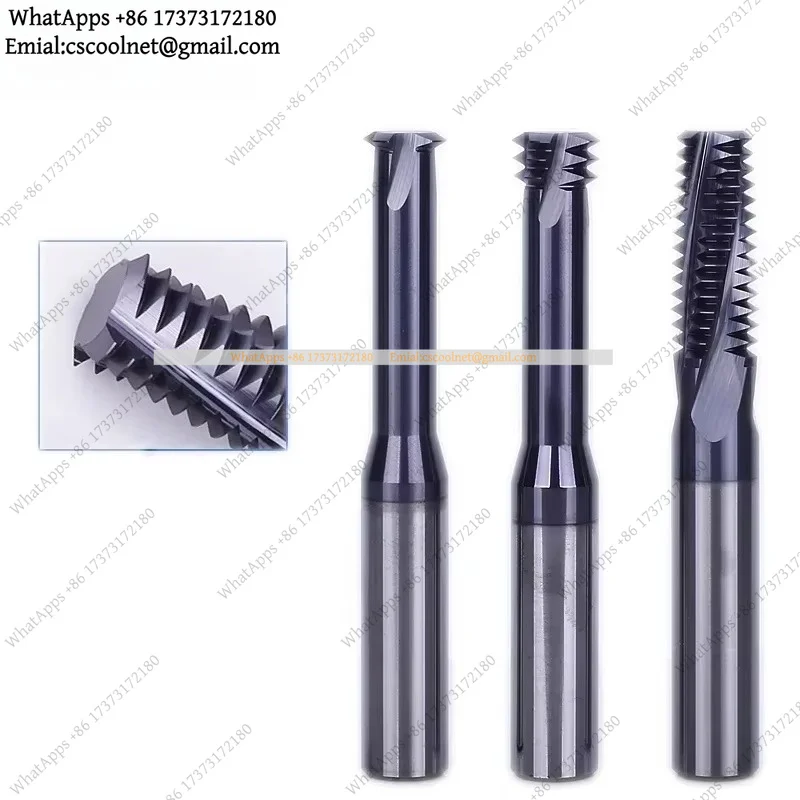 1pcs CNC HRC60 Carbide Single Tooth Thread Milling Cutter M1-M24 Solid Alloy Tool for Metal Working