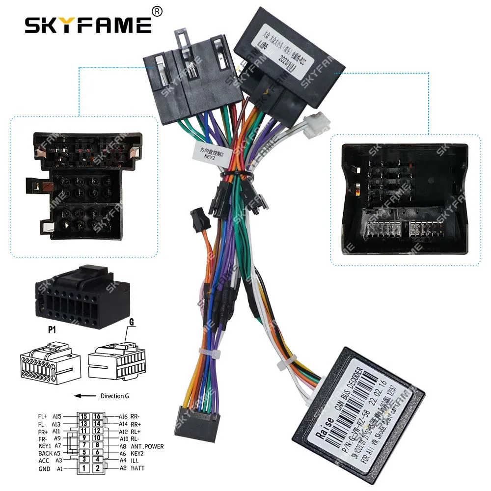 SKYFAME Car Wiring Harness Adapter Canbus Box Decoder For Volkswagen Lavida Gran Lavida Seat Leon Ateca Arona Ibiza VW-RZ-58