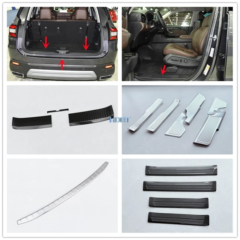 

Для Honda Pilot 2025 + Стайлинг автомобиля, порог, накладка на порог, педаль приветствия, задняя защита багажника, аксессуары для багажника