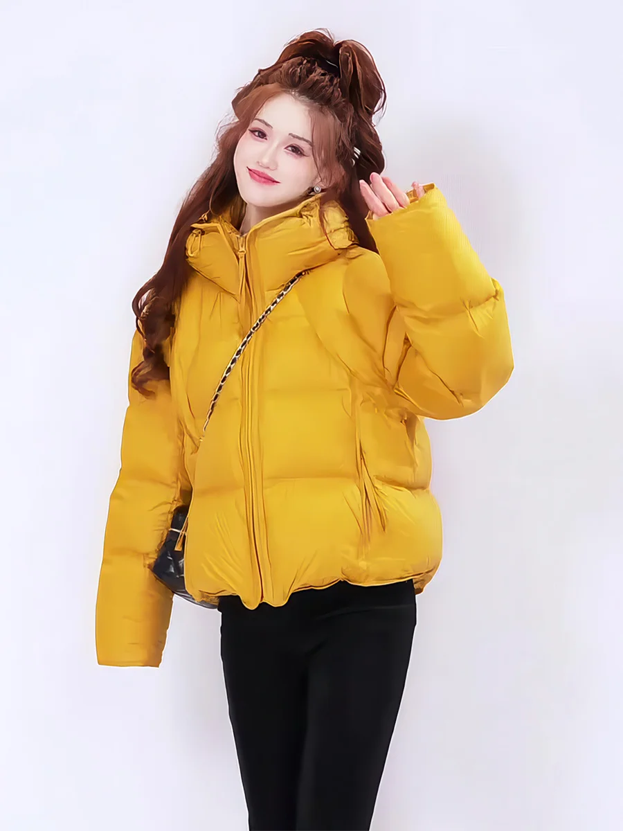 Jaune à capuche ort down Jaet femmes Thiened 90 blanc Du plume pain Sle vêtements d'extérieur décontracté Sle Ci loisirs