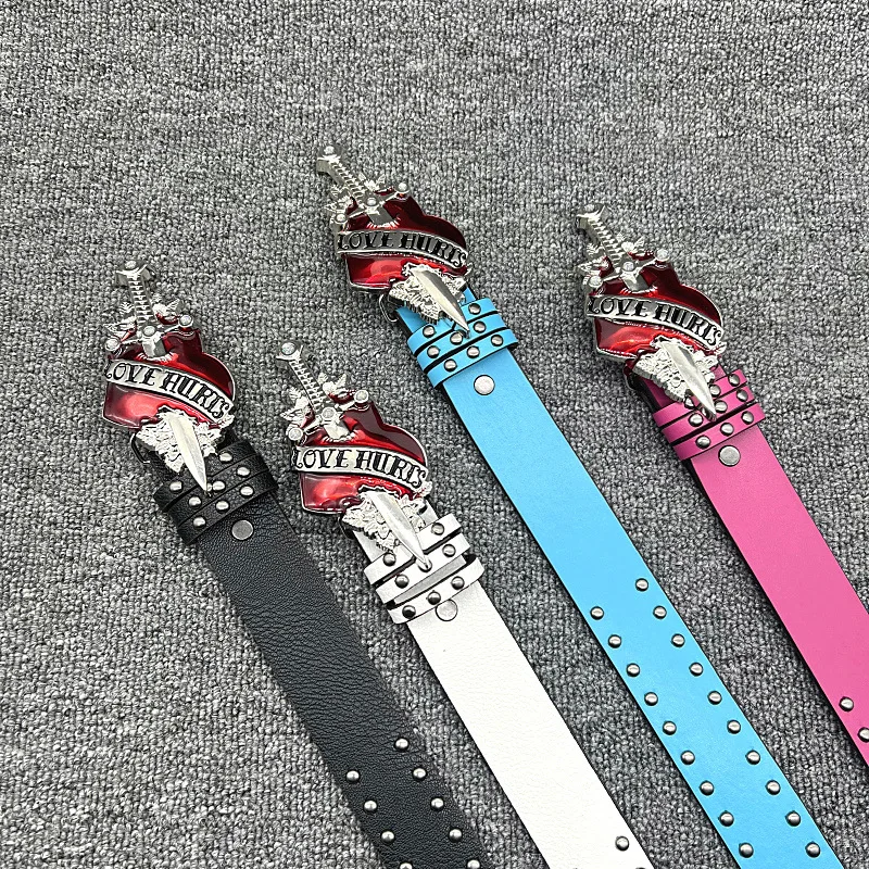 2024 Nieuwe Mode Vintage Hart Gesp Taille Riem Jeans Tailleband Punk Studs Riem Tailleband Voor Straatspeler Country Meisjes