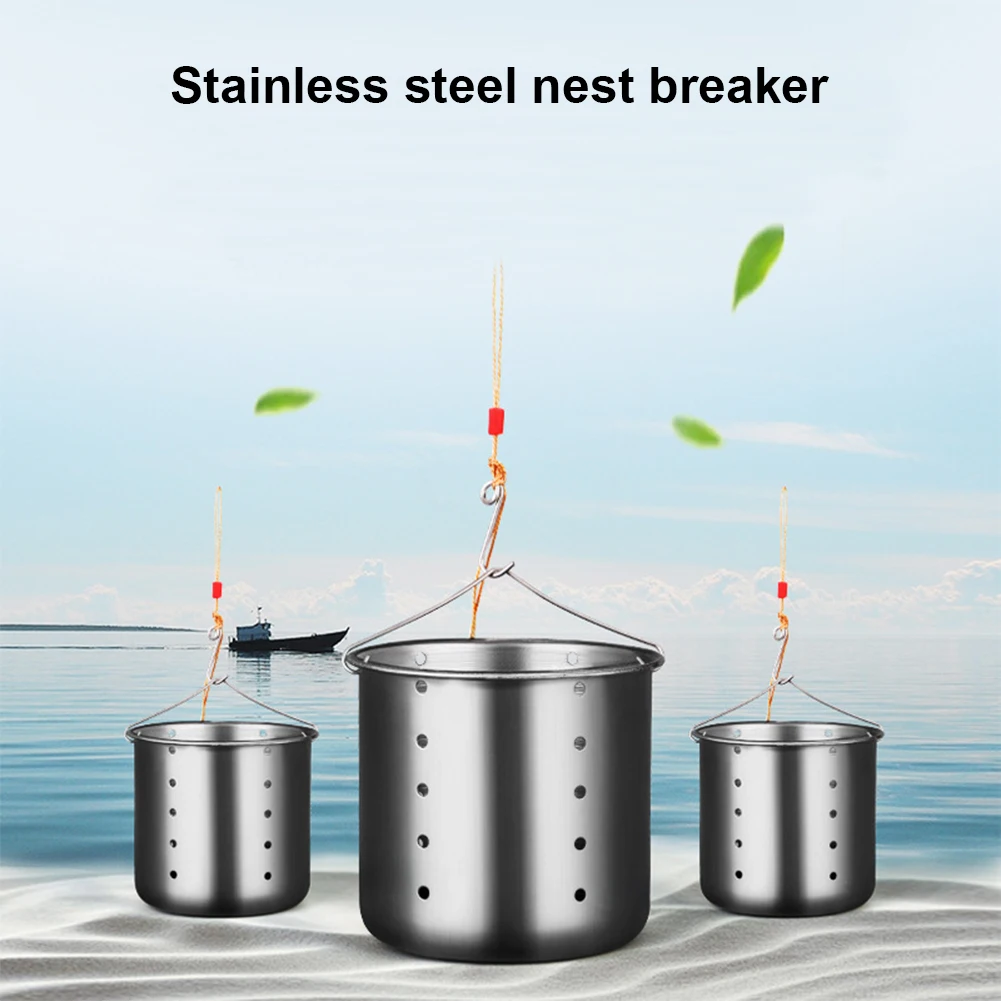 1PC Stainless Steel Nest Punch Fishing Table Fixed Point Floating Bottom Feeder Fishing Gear Accessories Dimper