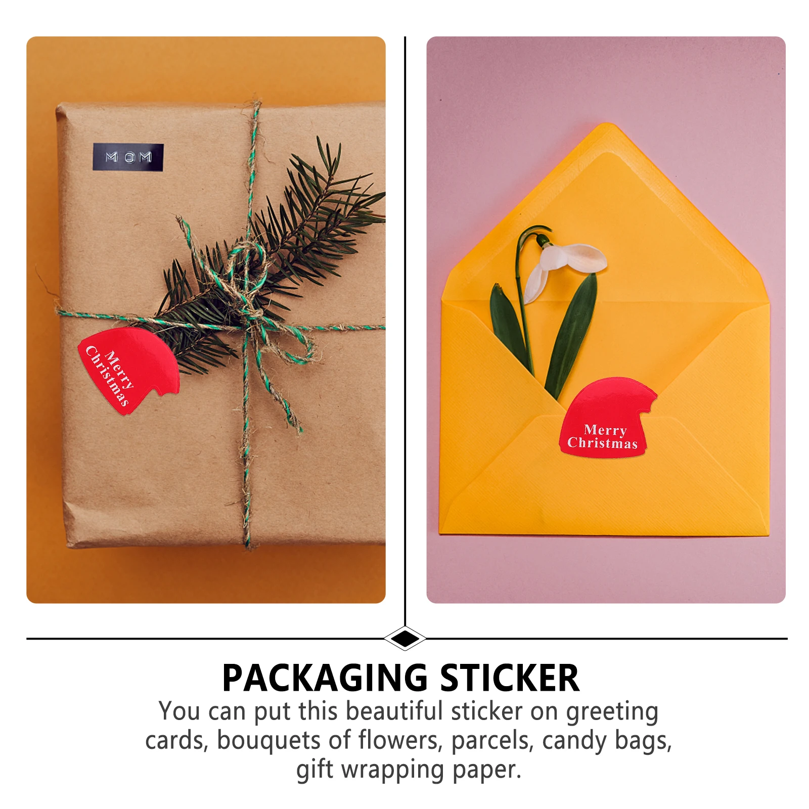 

20 Sheets Christmas Hat Sealing Self-Adhesive Label For Gift Wrapping Candy Bags Envelope Seals Xmas Seal Diy Label