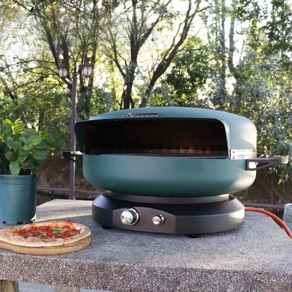 New Design 19 Green Gas Pizza Oven Outdoor for Household Camping Portable Cooking