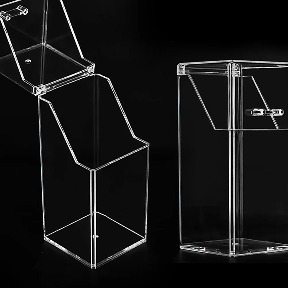 Scatola portaoggetti per trucco in acrilico trasparente con design ribaltabile per pennelli, rossetti, smalto per unghie